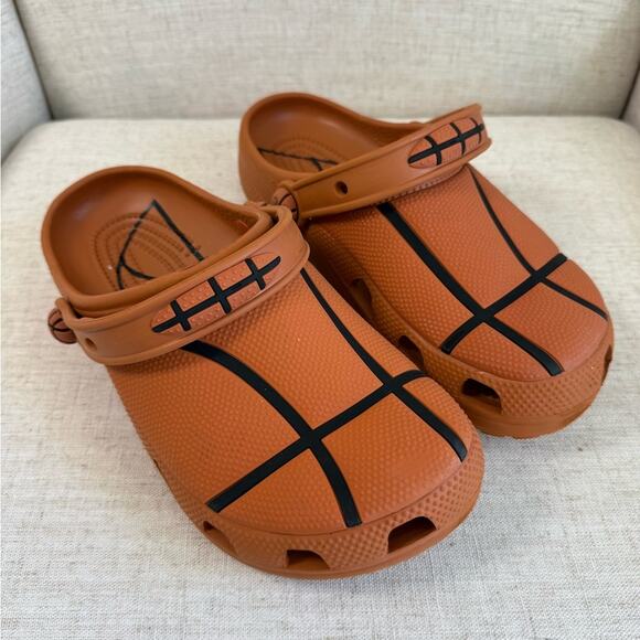 CROCS Other - Crocs Kids Classic Basketball Clog Junior 6 Black Orange Sports Shoes Sandals